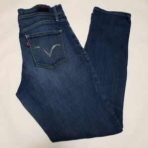 Levi's 512 Dark Wash High Rise Skinny Jeans